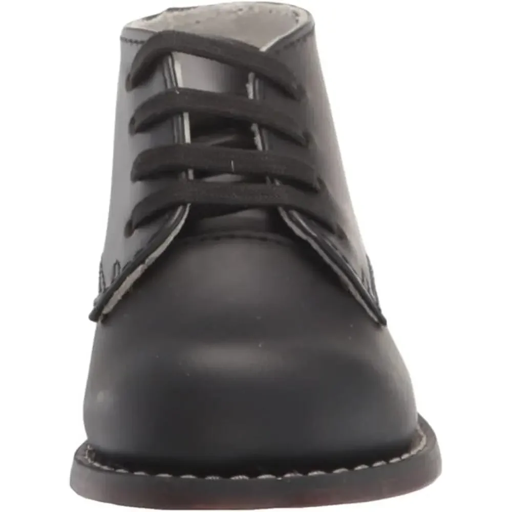 Josmo First Walker Shoes Black Leather Non Slip Lace Up Toddler Size 4.5 NIB